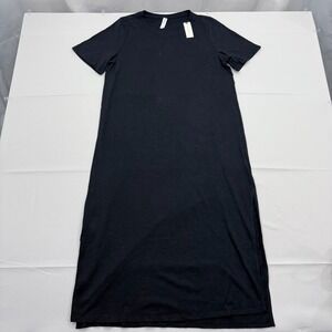 NWT Daily Practice Anthropologie T-Shirt Midi Dress Womens Medium Tunic Black
